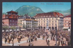 Vintage postcard Bozen Bolzano Waltherplatz Stadthotel South Tyrol Italy