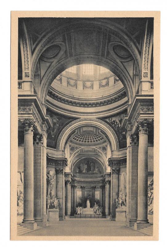 Paris France  Le Pantheon La Nef The Nave Bapteme De Clovis 2 Vntg Postcards