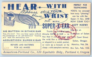 1951 Super X Ear Acousticon Portland Co Portland OR Advertising Postal Card