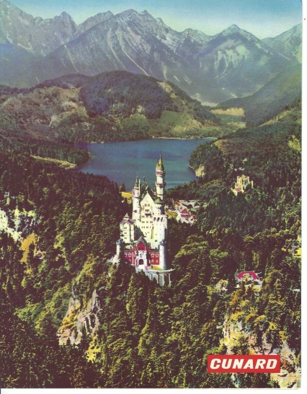 MK-064 UK Sylvania Cunard Cruise Ship Menu March 1966 Neuschwanstein Castle