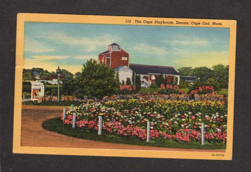 MA The Cape Playhouse Plays Dennis Cape Cod Mass Massachusetts Postcard Linen