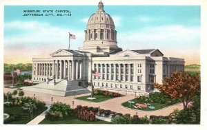 Jefferson City Missouri, State Capitol Building Landmark E.C.K. Vintage Postcard