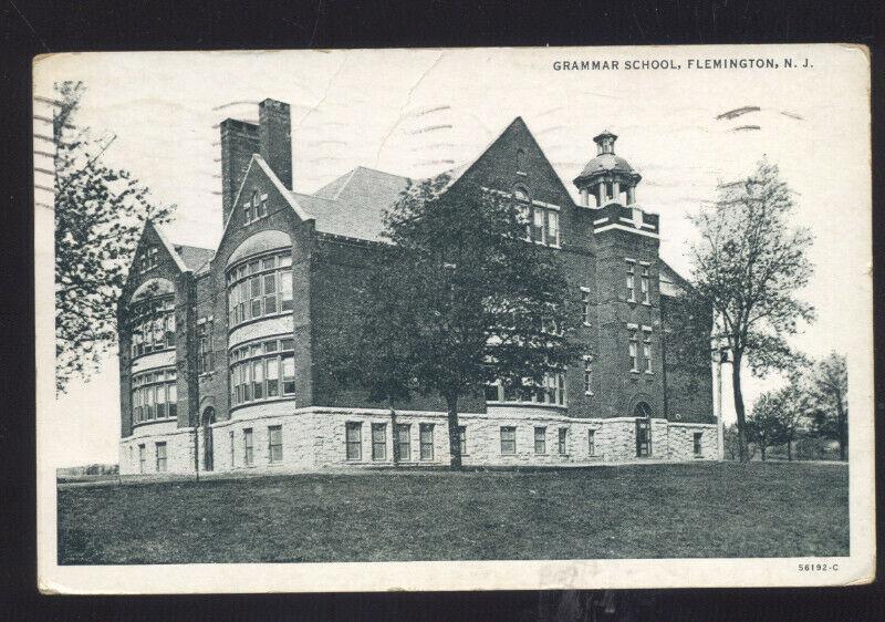 FLEMINGTON NEW JERSEY GRAMMAR SCHOOL VINTAGE POSTCARD EAST ORANGE NJ