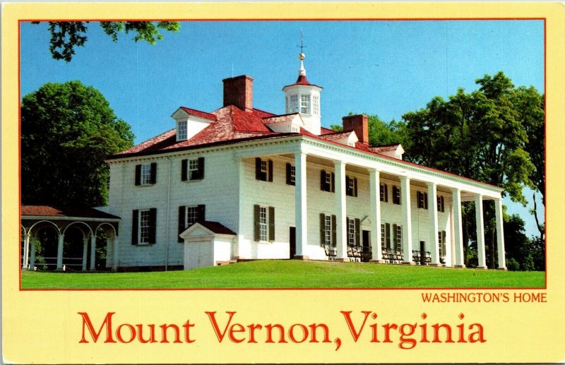 Mount Vernon Virginia George Washington Home Postcard VTG UNP Capsco Vintage 