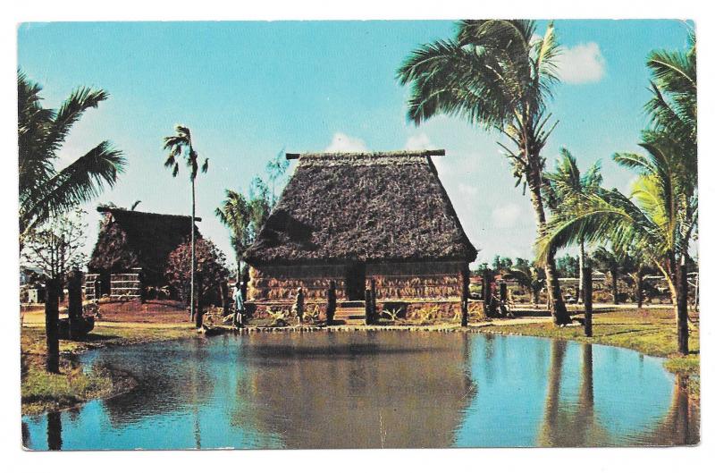 Hawaii Oahu Chief's House Filian Village Polynesian Cultural Center Vtg Postcard