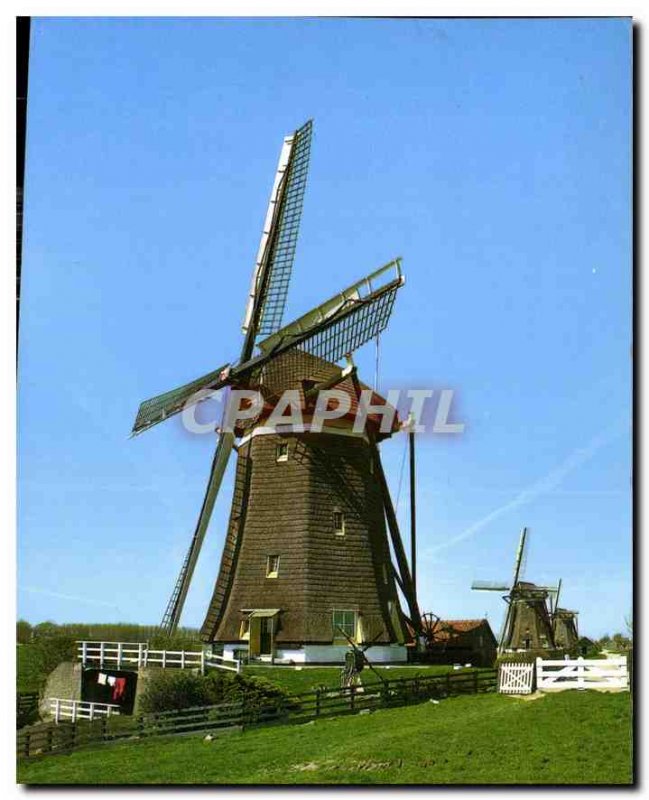 Postcard Modern Leidschendam Holland Windmill