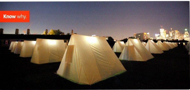 Globe and Mail Newspaper 2012  Subscription Advertising Postcard, Field of Tents