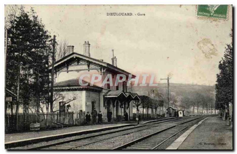 Dieulouard - Station - Train - Trein - Old Postcard