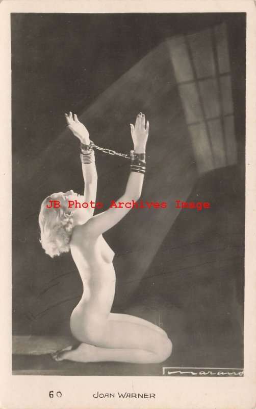 918757-Studio Shot, RPPC, Beautiful Risque Nude French Woman Joan Warner