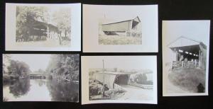 COVERED BRIDGES LOT OF 5 VINTAGE REAL PHOTO POSTCARDS RPPC