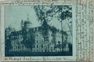 St Mary's Academy Winnipeg Manitoba MB School c1906 Postcard C10 *as is
