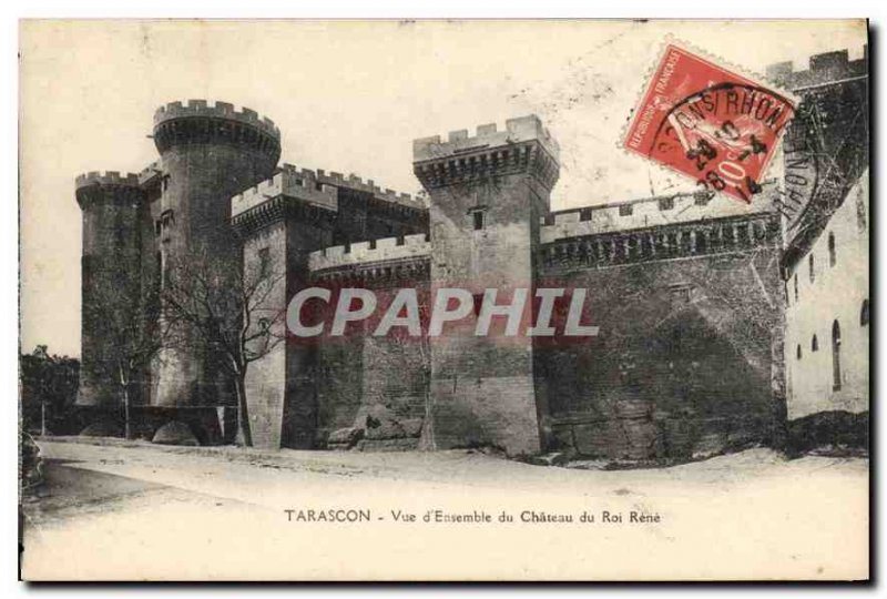 Old Postcard Tarascon Overview Chateau du Roi Rene