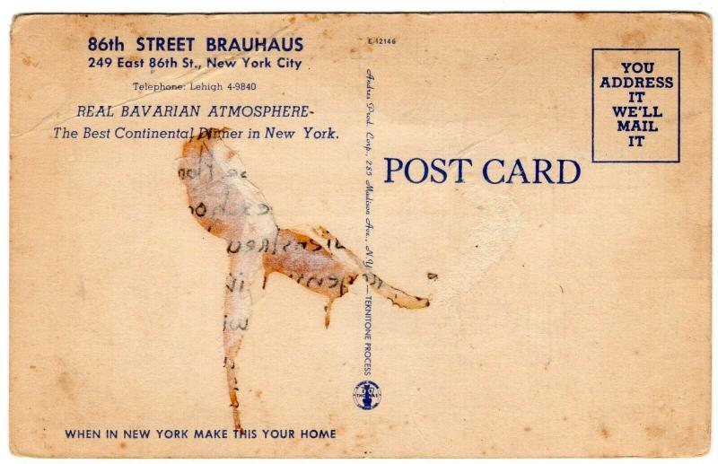 USA Greetings from 86th st Brauhaus 249 east 86th street New York 01.57