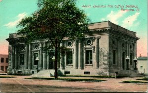 Vtg Carte Postale 1911 Evanston Bureau de Poste Bâtiment Illinois S. H. Knox BAR