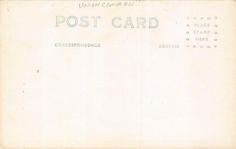 Union ME Store Fronts Statue Union Common RPPC Postcard