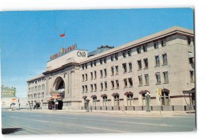 Winnipeg Manitoba Canada Postcard 1959 Canadian National Railway Station