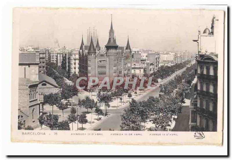 Spain Espana Old Postcard Barcelona Avinguda d & # 14 39Abril