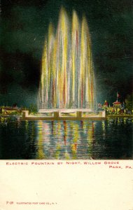 PA - Willow Grove. Willow Grove Park, Electric Fountain by Night