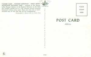 Vintage Postcard Pioneer Cabin Farmstead Great Smoky Mountains National Park TN
