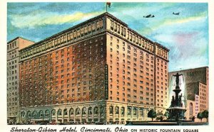 Vintage Postcard 1920's View of Sheraton-Gibson Hotel Cincinnati Ohio OH