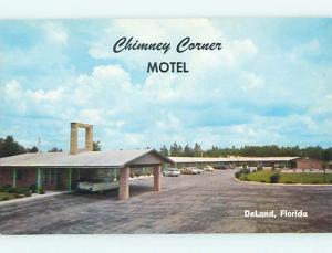 Unused Pre-1980 OLD CARS & CHIMNEY CORNER MOTEL Deland Florida FL u6893@