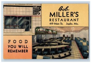 Vintage Bob Millers Restaurant Joplin, Mo. Postcard P220E