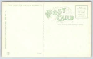 Yarmouth ME~Sun Rises Behind Colonial Brown Masonic Temple~RPPC c1910 Postcard