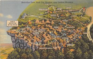 Chattanooga Tennessee 1940s Postcard Rock City Gardens Lookout Mountain