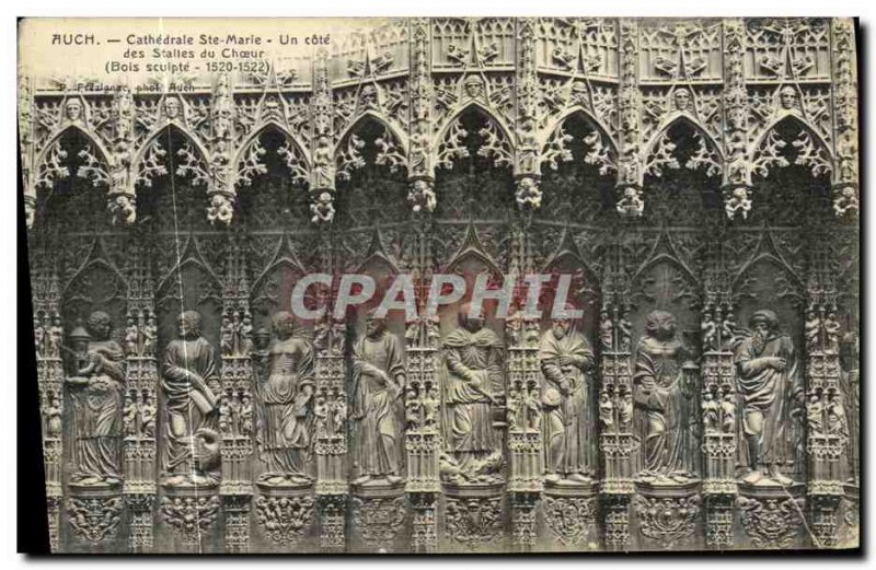 Old Postcard Auch Cathedrale Ste Marie A rating of the choir stalls