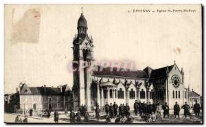 Old Postcard Epernay Eglise St Pierre St Paul
