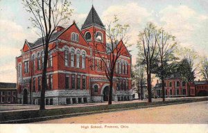 High School Fremont Ohio 1910c postcard