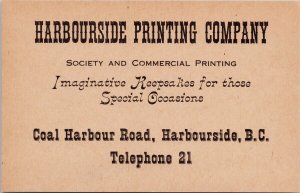 Harbourside Printing Company BC Sooke British Columbia Advertising Info Card H52