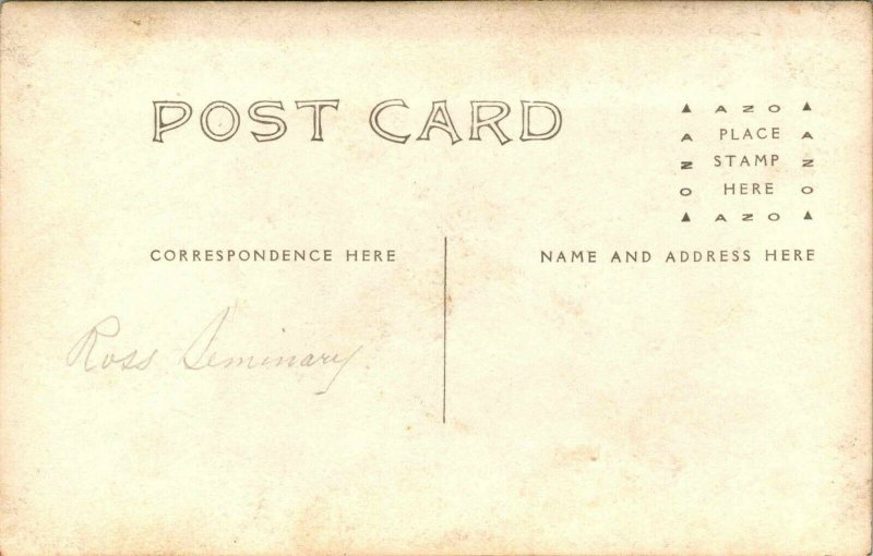 Vintage Real Photo Post Card 1909 RPPC Ross Seminary Washington State