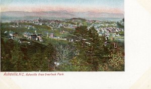 Postcard Antique Aerial View od Asheville, NC from Overlook Park.  K2