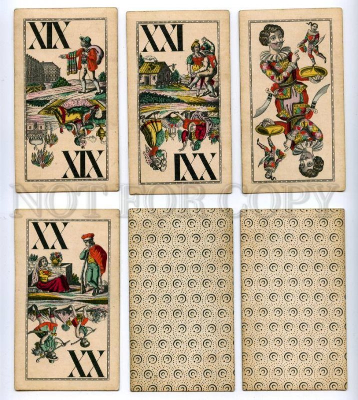 145077 Vintage Austrian 24 PLAYING CARDS deck with native type