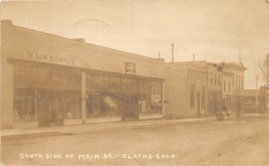 J27/ Olathe Colorado RPPC Postcard c1910 Billiards Hall Main Street  142