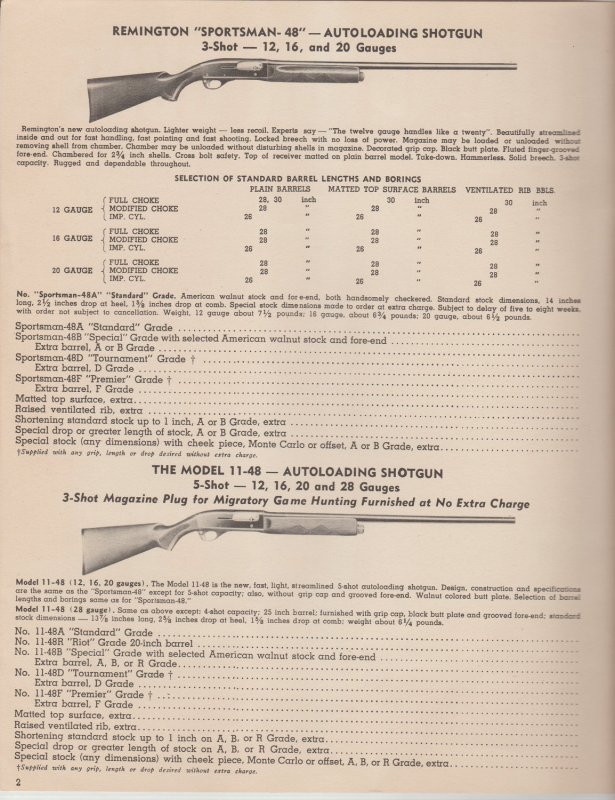 1952 Remington Guns Catalog, Illustrated