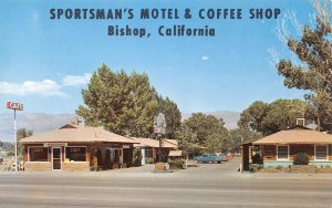 Bishop, CA SPORTSMAN'S MOTEL & COFFEE SHOP Roadside 1960s Vintage Postcard