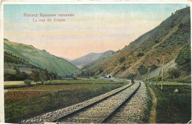 Serbia railroad - la rue de Vranie old postcard