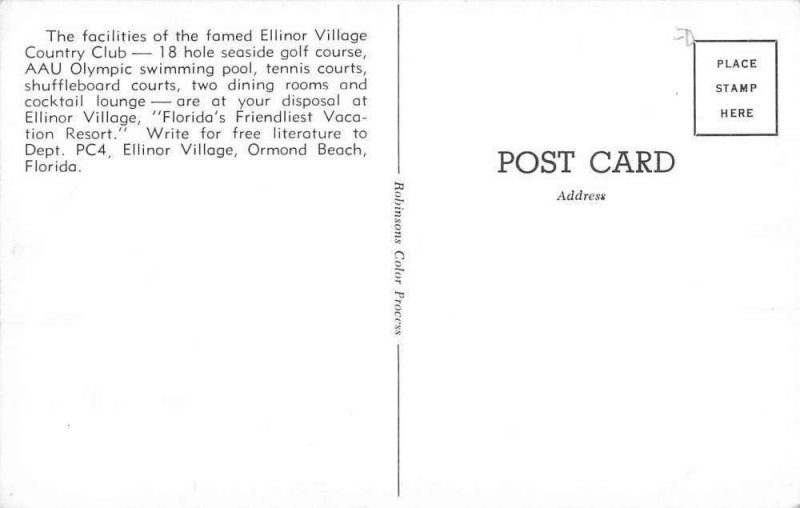 Ormond Beach Florida Ellinor Village Birdseye View Vintage Postcard KK2153