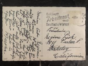 1934 Germany Real picture Postcard RPPC cover to Berkeley CA USA Hermann Göring