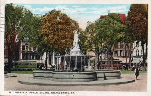 12617 Trolley Cars at Fountain, Public Square, Wilkes-Barre, Pennsylvania 1925