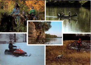 IL, Illinois  KANKAKEE RIVER STATE PARK  Horses~Snowmobile~Canoe  4X6 Postcard