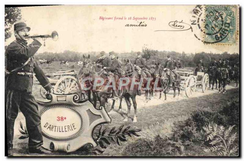 Postcard Old Army 38th Regiment d & # 39artillerie