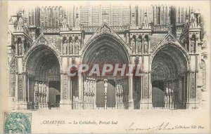 Old Postcard Chartres Cathedrale The South Gate (1900 card)
