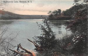 Wawayanda Lake, Warwick, New York, early hand colored postcard, used in 1908