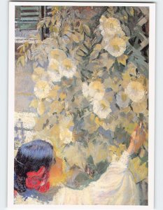 Postcard Hollyhocks By P. Hale, Butler Institute of American Art, Youngstown, OH