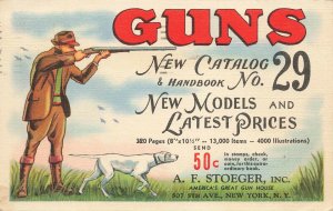 New York NY A. F. Stoeger Guns New Models Prices 1937 Advertising Postcard