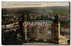 Postcard Old Lyon Basilica of Our Lady of Fourviere Facade Side