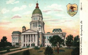 Vintage Postcard Capitol Of Illinois Historical Building Landmark Springfield IL